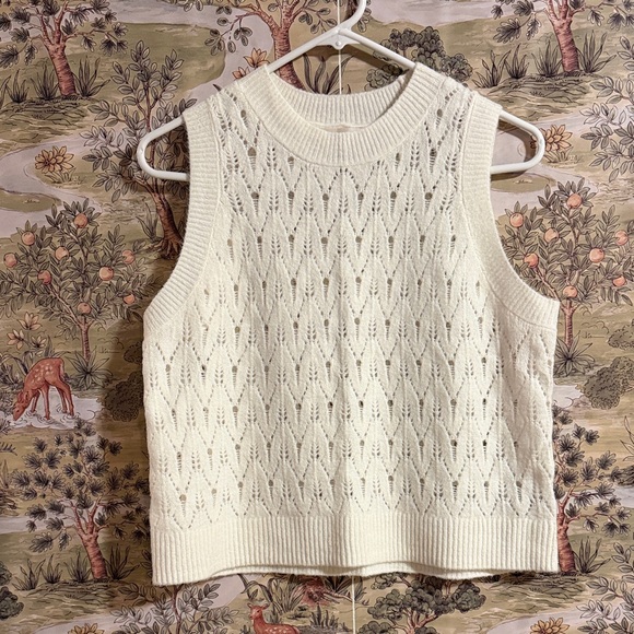 Universal Thread Tops - Universal Thread Cream Sleeveless Knit Tank Top